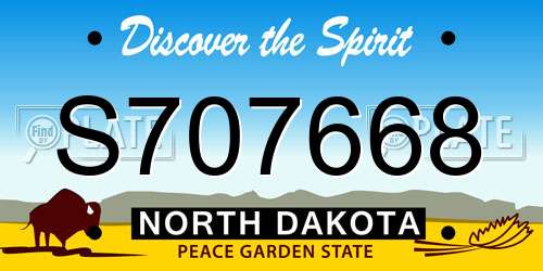 S707668 North Dakota License Plate