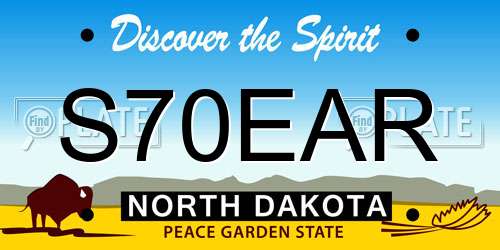 S70EAR North Dakota License Plate