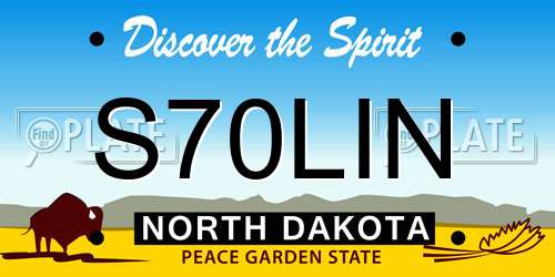 S70LIN North Dakota License Plate