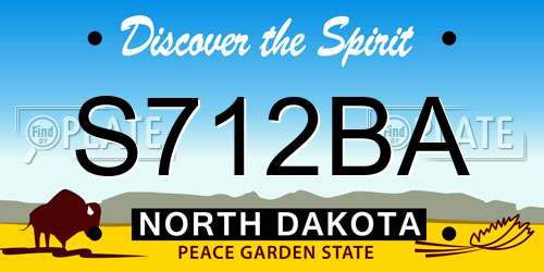 S712BA North Dakota License Plate