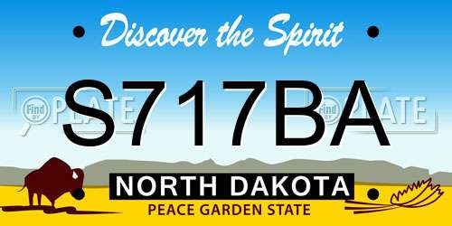 S717BA North Dakota License Plate