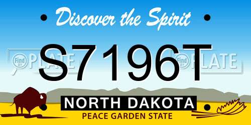 S7196T North Dakota License Plate