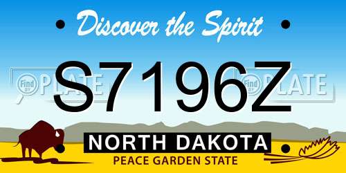 S7196Z North Dakota License Plate