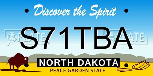 S71TBA North Dakota License Plate