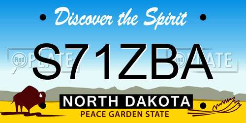 S71ZBA North Dakota License Plate