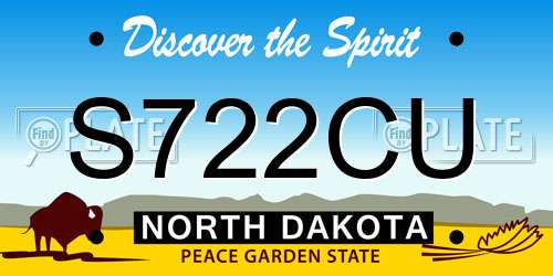 S722CU North Dakota License Plate