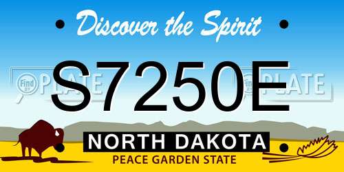 S7250E North Dakota License Plate