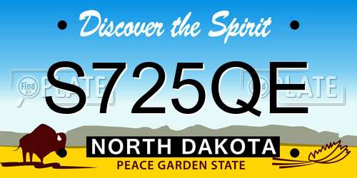 S725QE North Dakota License Plate
