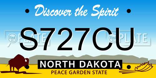 S727CU North Dakota License Plate