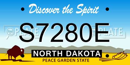 S7280E North Dakota License Plate