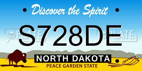 S728DE North Dakota License Plate