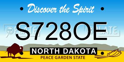 S728OE North Dakota License Plate
