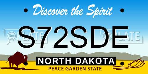 S72SDE North Dakota License Plate