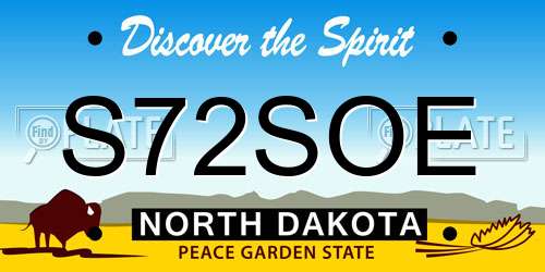 S72SOE North Dakota License Plate