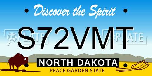 S72VMT North Dakota License Plate