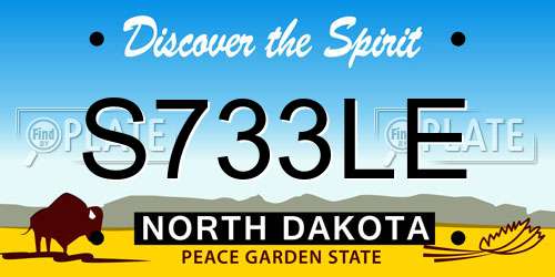 S733LE North Dakota License Plate