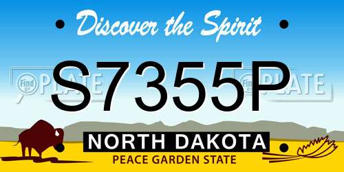 S7355P North Dakota License Plate