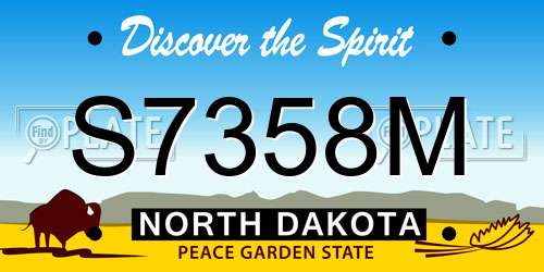 S7358M North Dakota License Plate