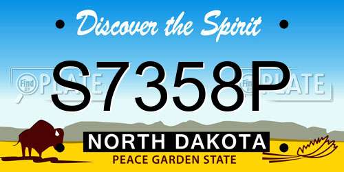 S7358P North Dakota License Plate