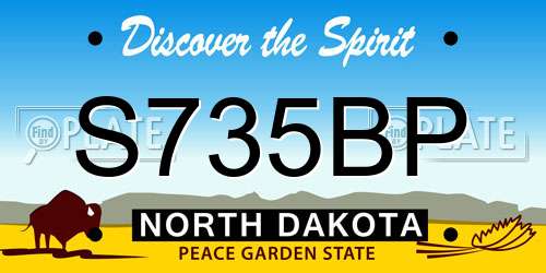 S735BP North Dakota License Plate