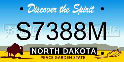 S7388M North Dakota License Plate