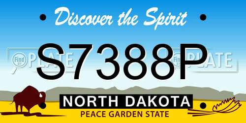 S7388P North Dakota License Plate