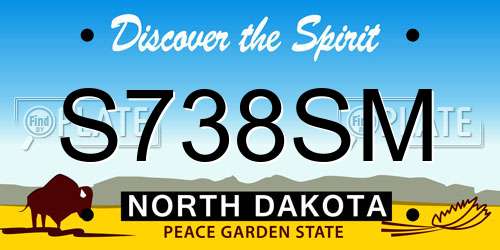 S738SM North Dakota License Plate