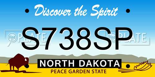 S738SP North Dakota License Plate