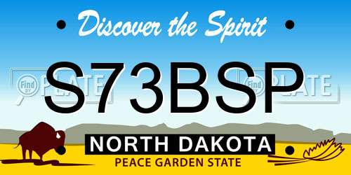 S73BSP North Dakota License Plate