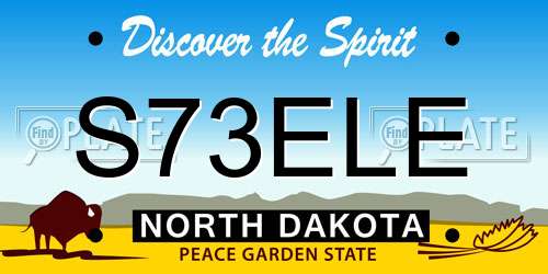 S73ELE North Dakota License Plate