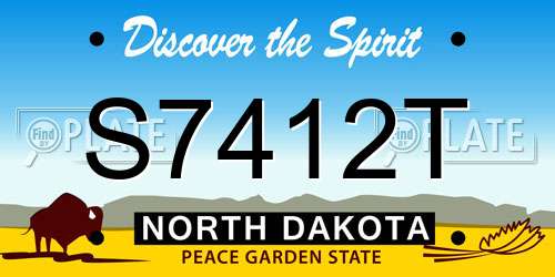S7412T North Dakota License Plate