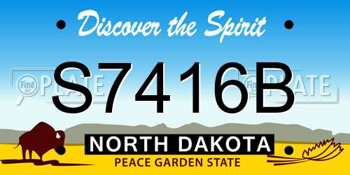 S7416B North Dakota License Plate