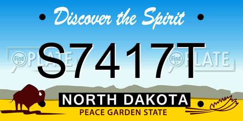 S7417T North Dakota License Plate