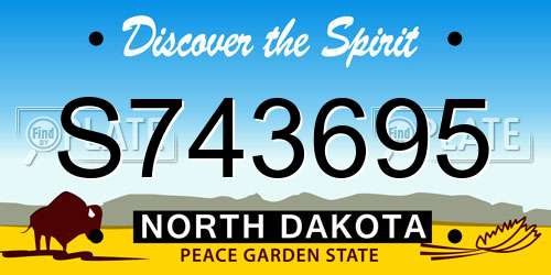 S743695 North Dakota License Plate
