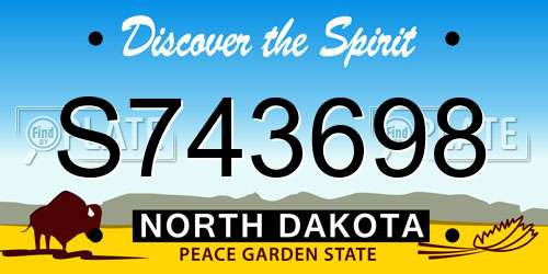 S743698 North Dakota License Plate