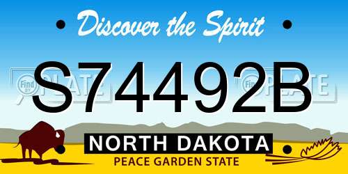S74492B North Dakota License Plate
