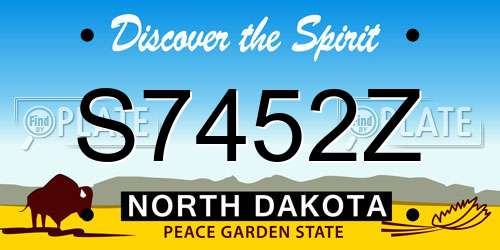 S7452Z North Dakota License Plate