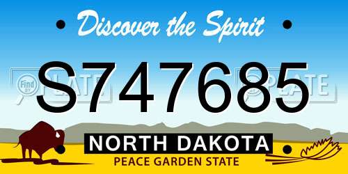 S747685 North Dakota License Plate