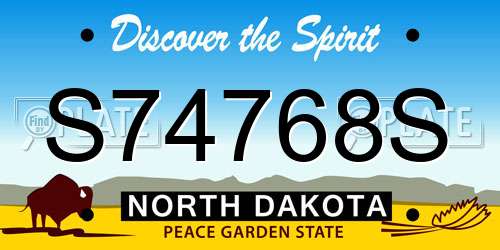 S74768S North Dakota License Plate