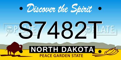 S7482T North Dakota License Plate