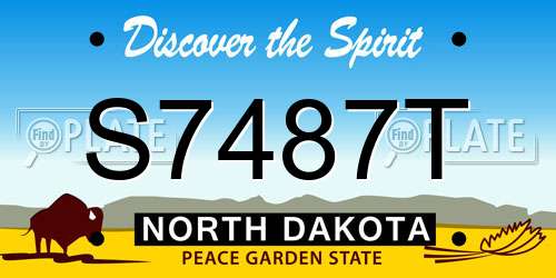 S7487T North Dakota License Plate