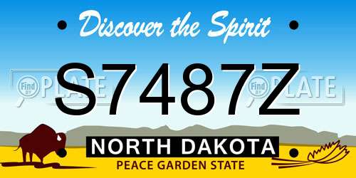 S7487Z North Dakota License Plate