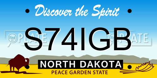 S74IGB North Dakota License Plate