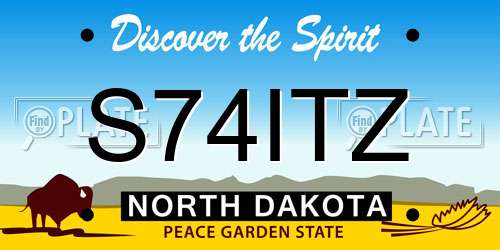 S74ITZ North Dakota License Plate