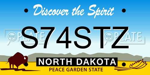 S74STZ North Dakota License Plate