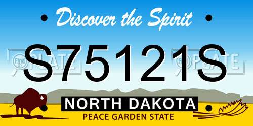 S75121S North Dakota License Plate