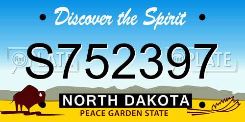 S752397 North Dakota License Plate