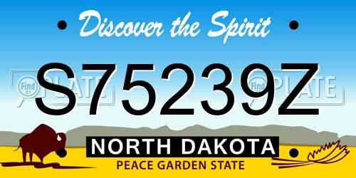 S75239Z North Dakota License Plate