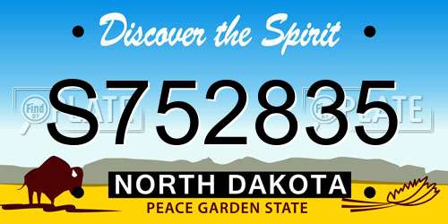 S752835 North Dakota License Plate