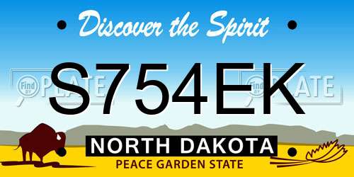 S754EK North Dakota License Plate